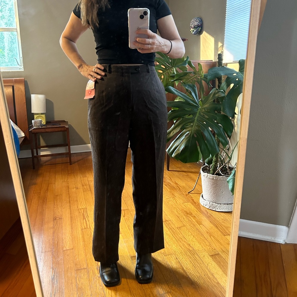 Vintage 1980 1990 brown trousers pants - new with tags